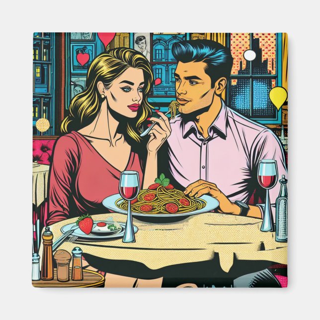 Imán Primera cita | Cena de espaguetis (Frente)