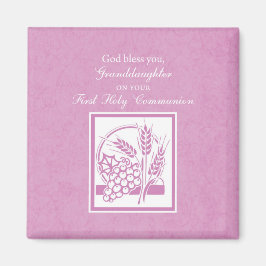 Imán Primera comunión de nieta, rosa