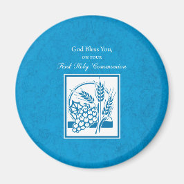 Imán Primera comunión, trigo, uvas azul