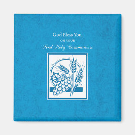 Imán Primera comunión, trigo, uvas azul