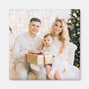 Imán Primera Navidad como Familia de Tres Fiesta 