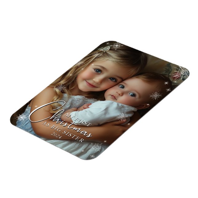 Imán Primera Navidad como foto de una gran hermana (Lado Izquierdo)