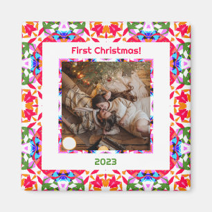 Imán Primera Navidad con Foto Personalizada Recién Casa