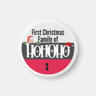 Imán Primera Navidad Ho Ho Ho familia de personalidades