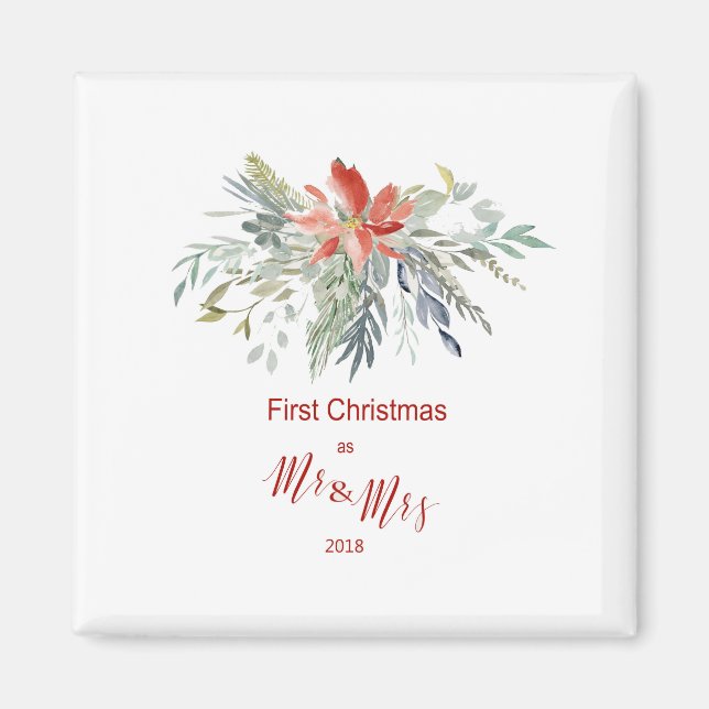 Imán Primera Navidad juntos como Sr. y Sra. (Frente)