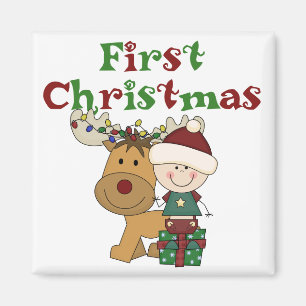 Imán Primeras camisetas y regalos del navidad del reno