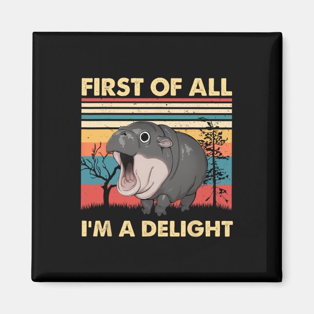 Imán Primero que nada, soy un delgado Moo Deng Ba (Frente)