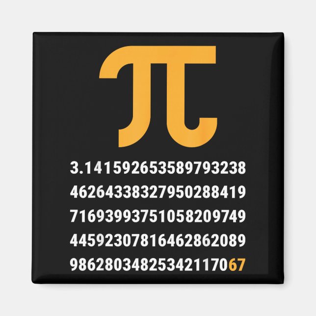 Imán Primeros 100 Dígitos De Pi 67 Nerds Geeks Profesor (Frente)