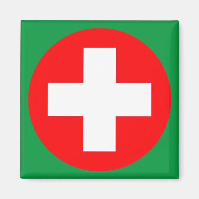Imán Primeros auxilios - Médico (cruz) - Ambulancia, Ay (Frente)