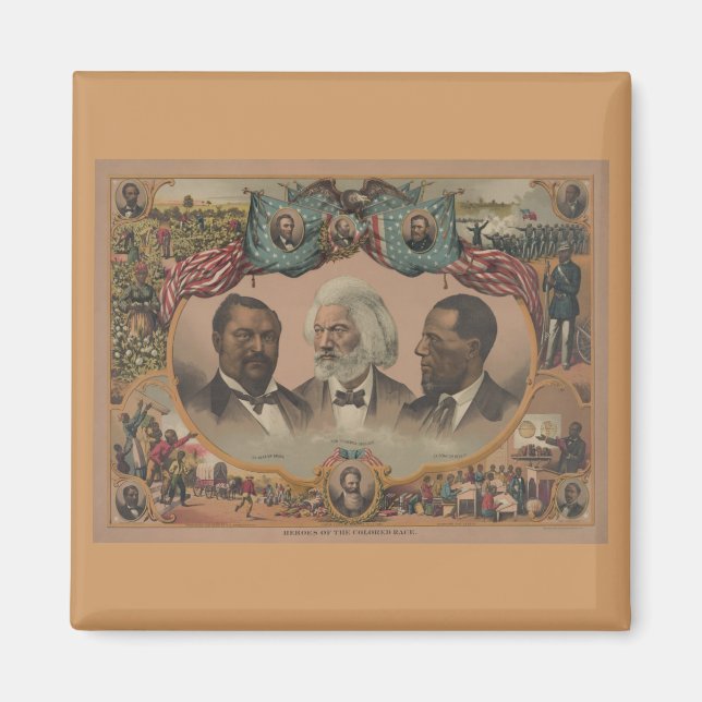 Imán Primeros héroes afroamericanos (Frente)