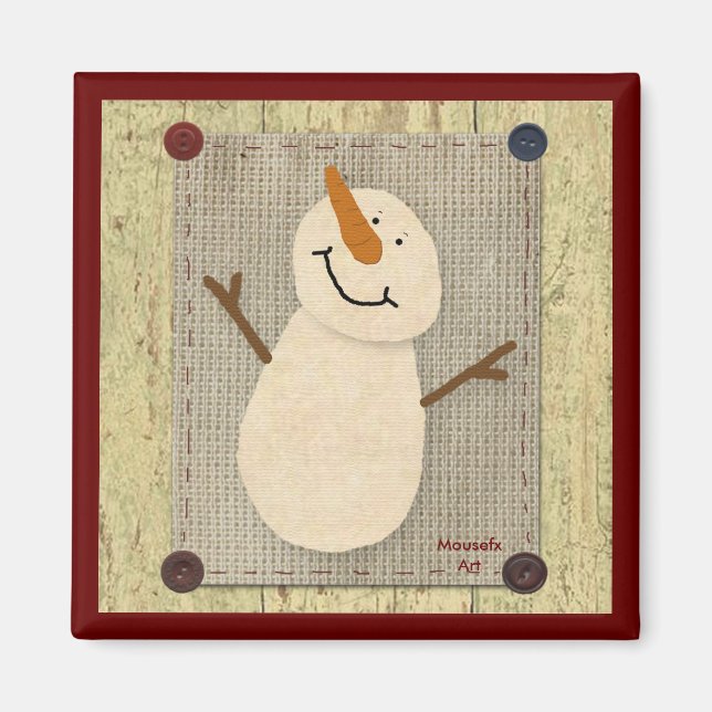 Imán Primitive Snowman Magnet (Frente)