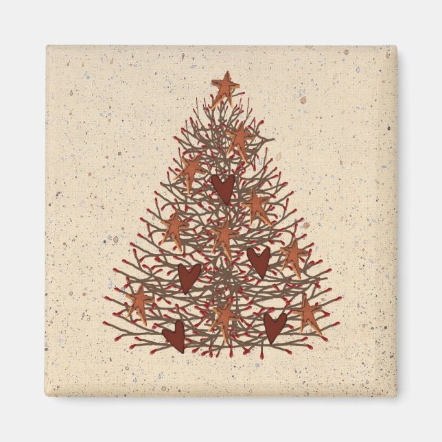 Imán primitivo de árbol de Navidad (Frente)