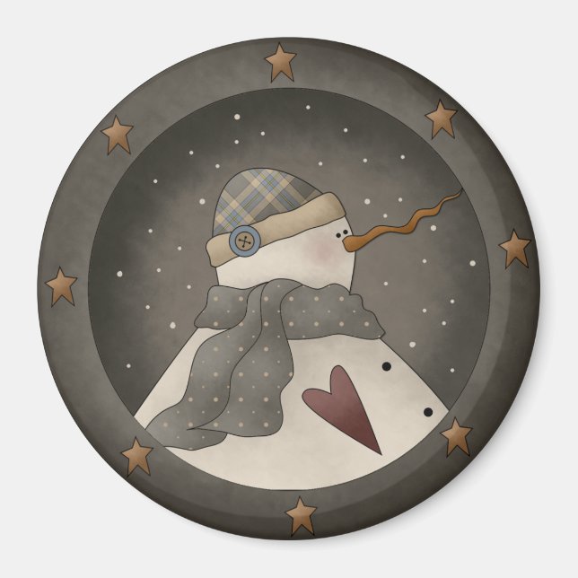 Imán Primitivo del país Snowman (Frente)