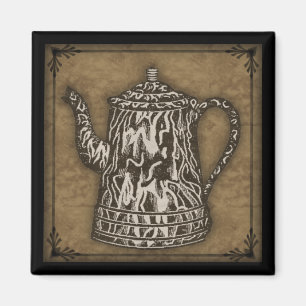 Imán primitivo del pote del café