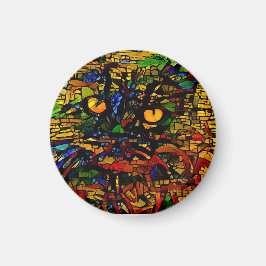 Imán Prin de arte de gato colorido