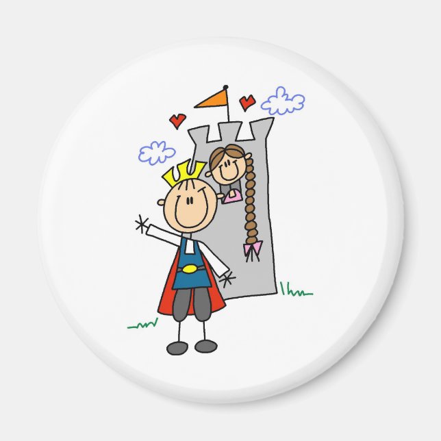 Imán Prince Charming Rescata Rapunzel Magnet (Frente)