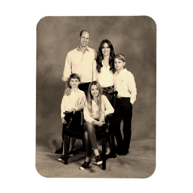 Imán Prince William y familia Dec 2023 estilizado (Vertical)