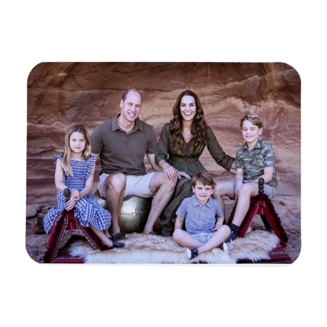 Imán Prince William y su familia Diciembre 2021 Magnet  (Horizontal)