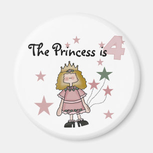 Imán Princesa 4 camisetas de cumpleaños y regalos