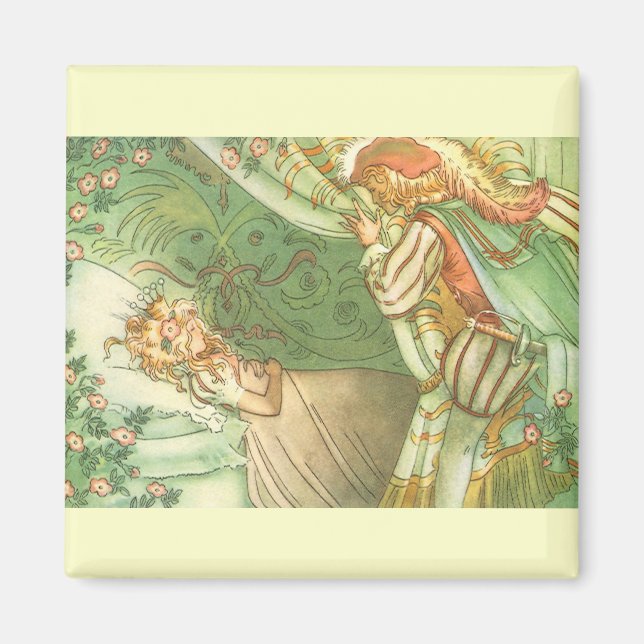 Imán Princesa de Belleza Durmiente, cuento de hadas vin (Frente)
