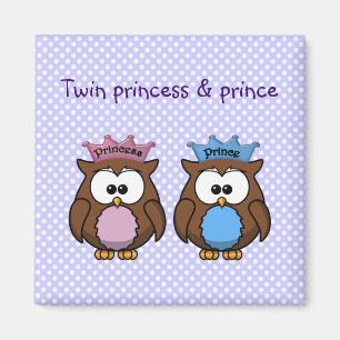 Imán princesa de búho gemelo y príncipe