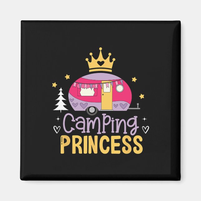 Imán Princesa de Camping Caminante Aventurera al Aire L (Frente)
