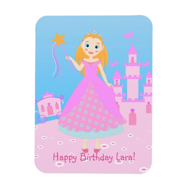 Imán Princesa de cuento de hadas en Fiesta de nacer ros (Vertical)
