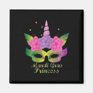 Imán Princesa De Mardi Gras Camiseta Con Flores De Unic
