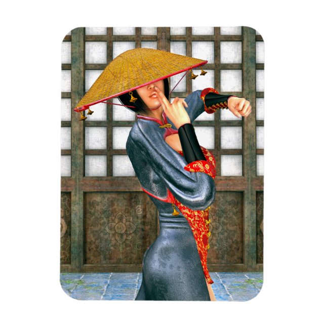 Imán Princesa Guerrera Mística Estilo Fantasía Oriental (Vertical)