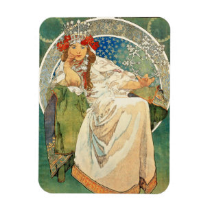 Imán Princesa Hyacinth Magnet de Alfonso Mucha