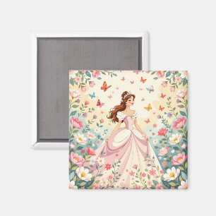 Imán Princesa linda con mariposas