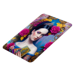 Imán Princesa mostrando su cartera