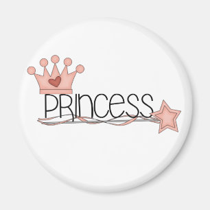 Imán Princesa rosada de la corona y de la vara