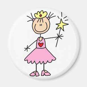 Imán Princesa rosada With Wand Magnet