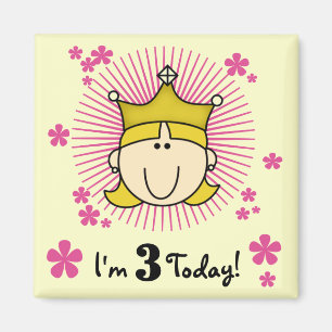 Imán Princesa Rubia 3 camisetas de cumpleaños y regalos