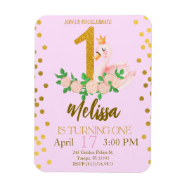 Imán Princesa Swan invitando a un cumpleaños