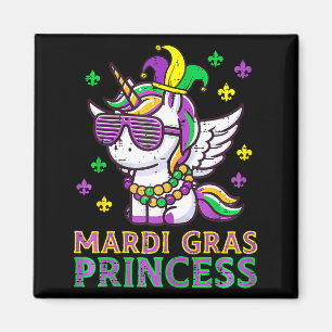 Imán Princesa Unicornio de Mardi Gras Martes de Carnava