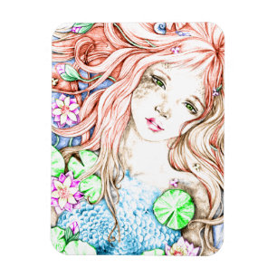 Imán Princesa Watercolor de la sirena