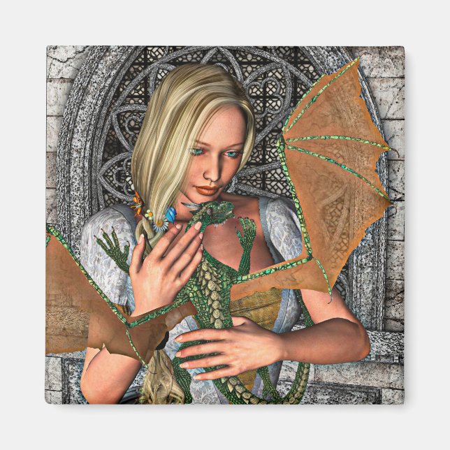 Imán Princesa y dragón (Frente)