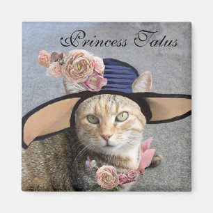IMÁN PRINCESO TATUS / GATO ELEGANTE, GRAN GORRA DIVA Y