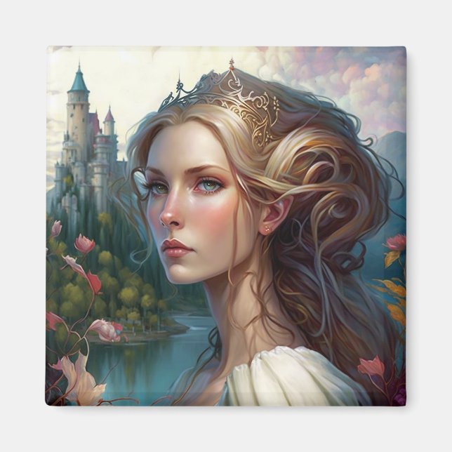 Imán Princess Castle Fantasy Art (Frente)