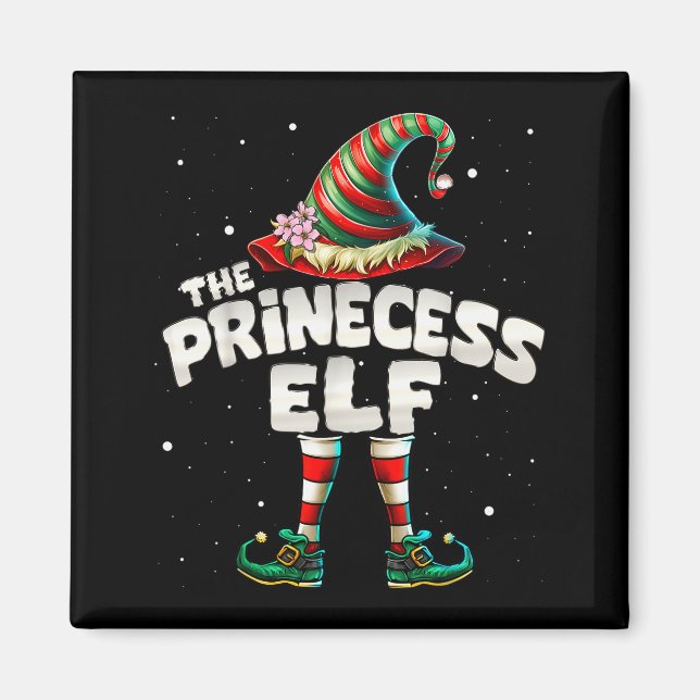 Imán Princess Elf Family Matching Group Christmas Girls (Frente)