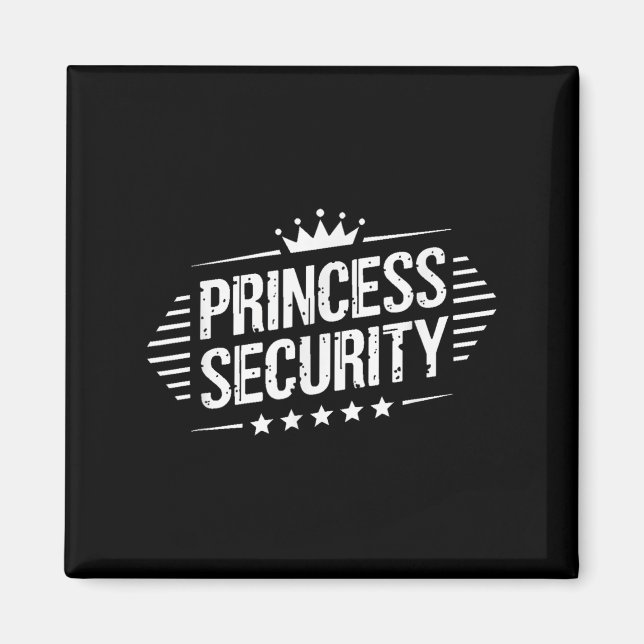 Imán Princess Security Boys Brother Retro Birthday Dad (Frente)