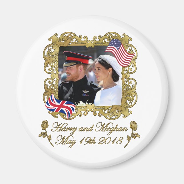 Imán Príncipe Harry y Meghan Markle Boda Real (Frente)