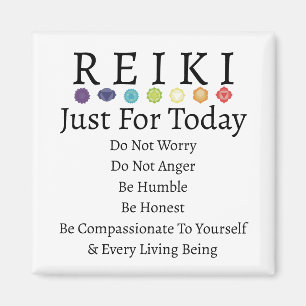 Imán Principios de Reiki receptores en blanco