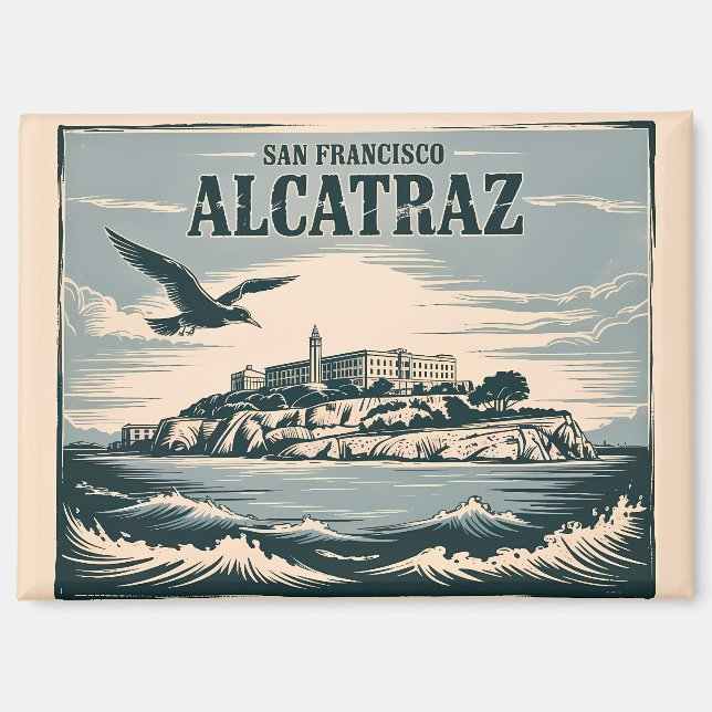 Imán Prisión de la Isla de Alcatraz San Francisco Viaje (Anverso)