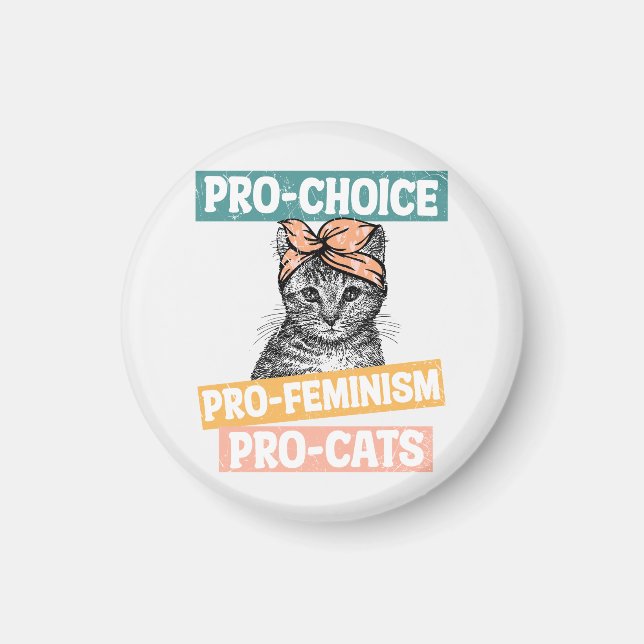 Imán Pro-Choice, Pro-Feminism, Pro-Cat | Cat Lover (Frente)