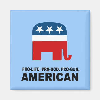 Imán Pro-vida. A favor de Dios. Pro-Gun American