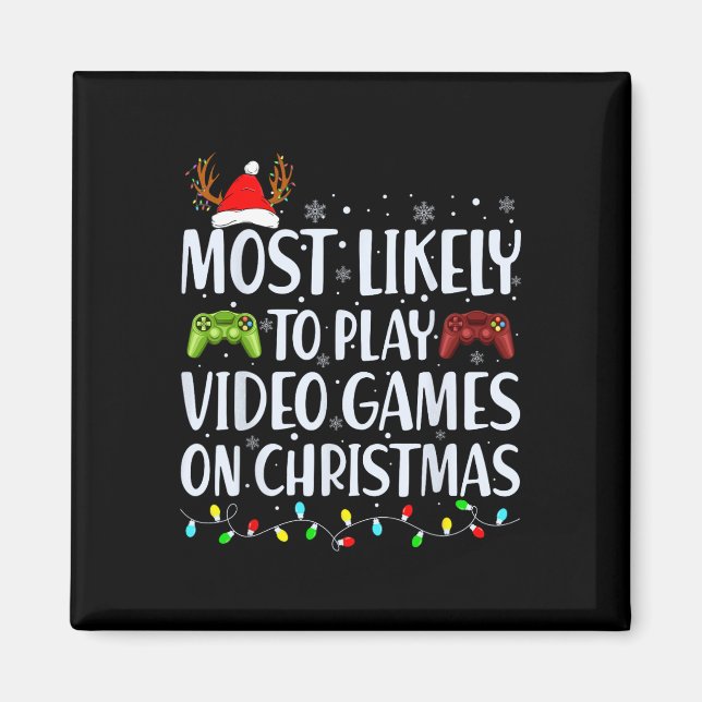 Imán Probablemente Juegue Un Videojuego Con Los Navidad (Frente)