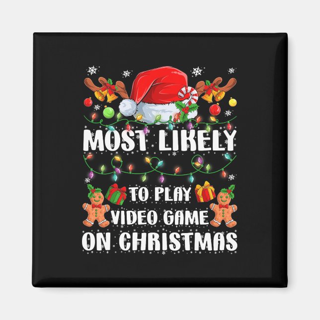 Imán Probablemente Juegue Videojuego En Navidades Xmas  (Frente)